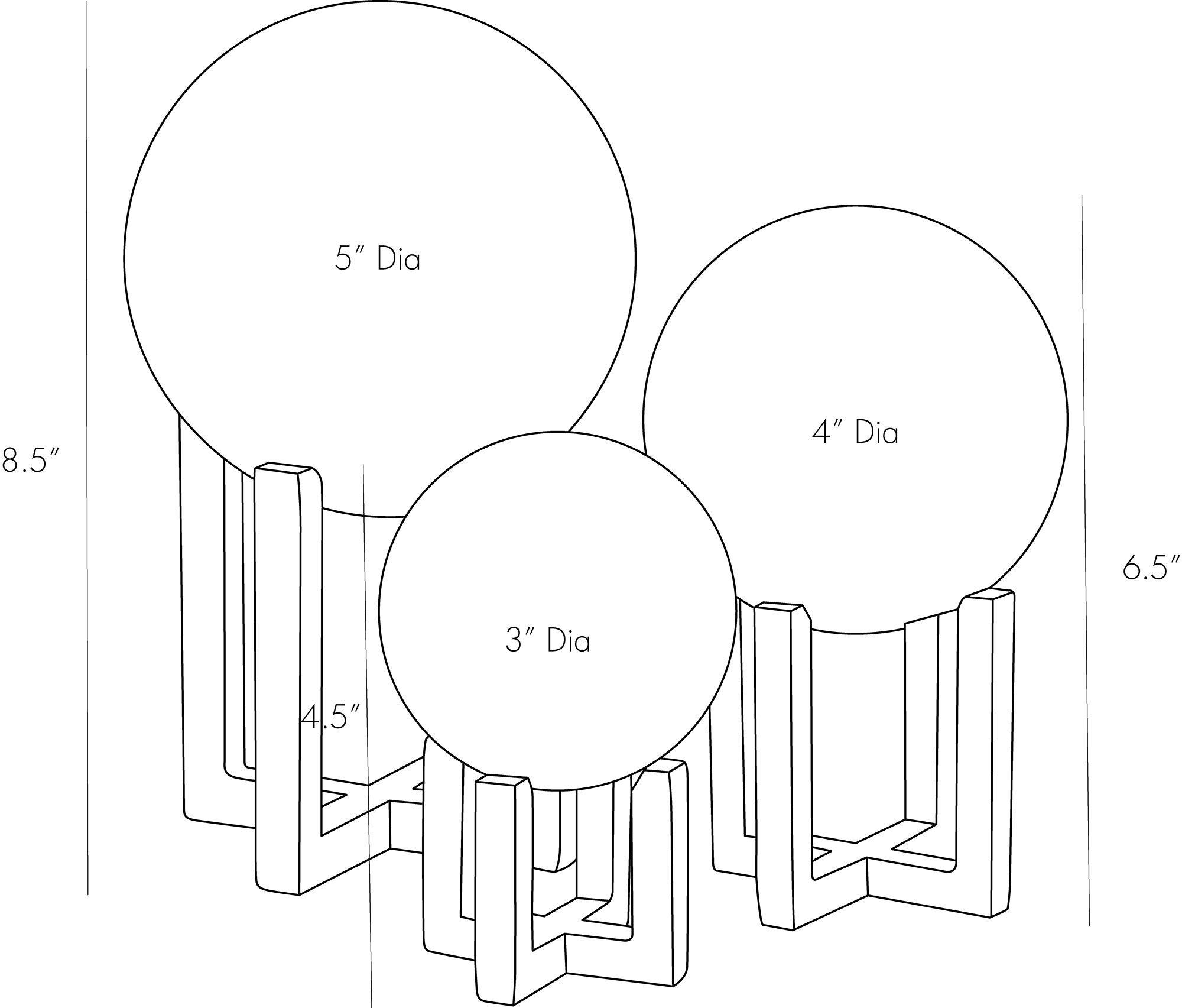 9548 - Macarthur Sculptures, Set of 3 - Clear