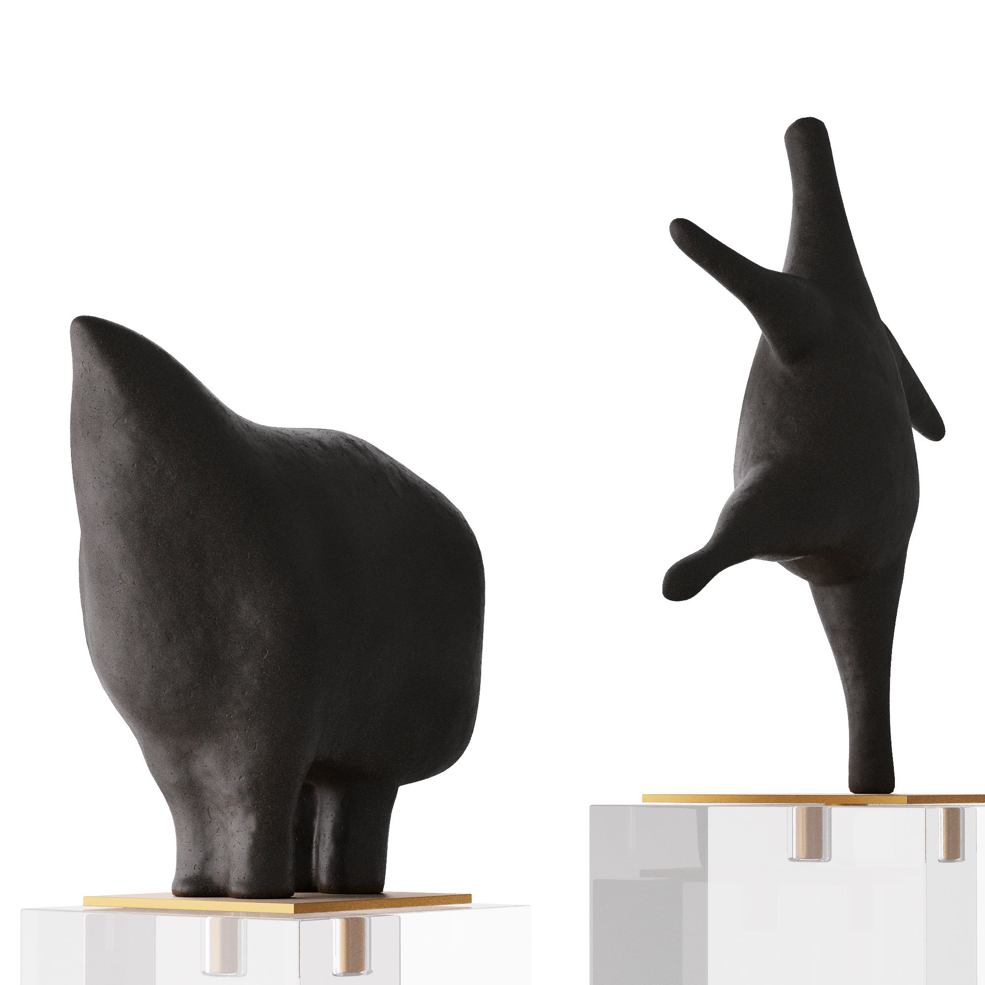 ASC14 - Brovina Sculptures, Set of 2 - Black