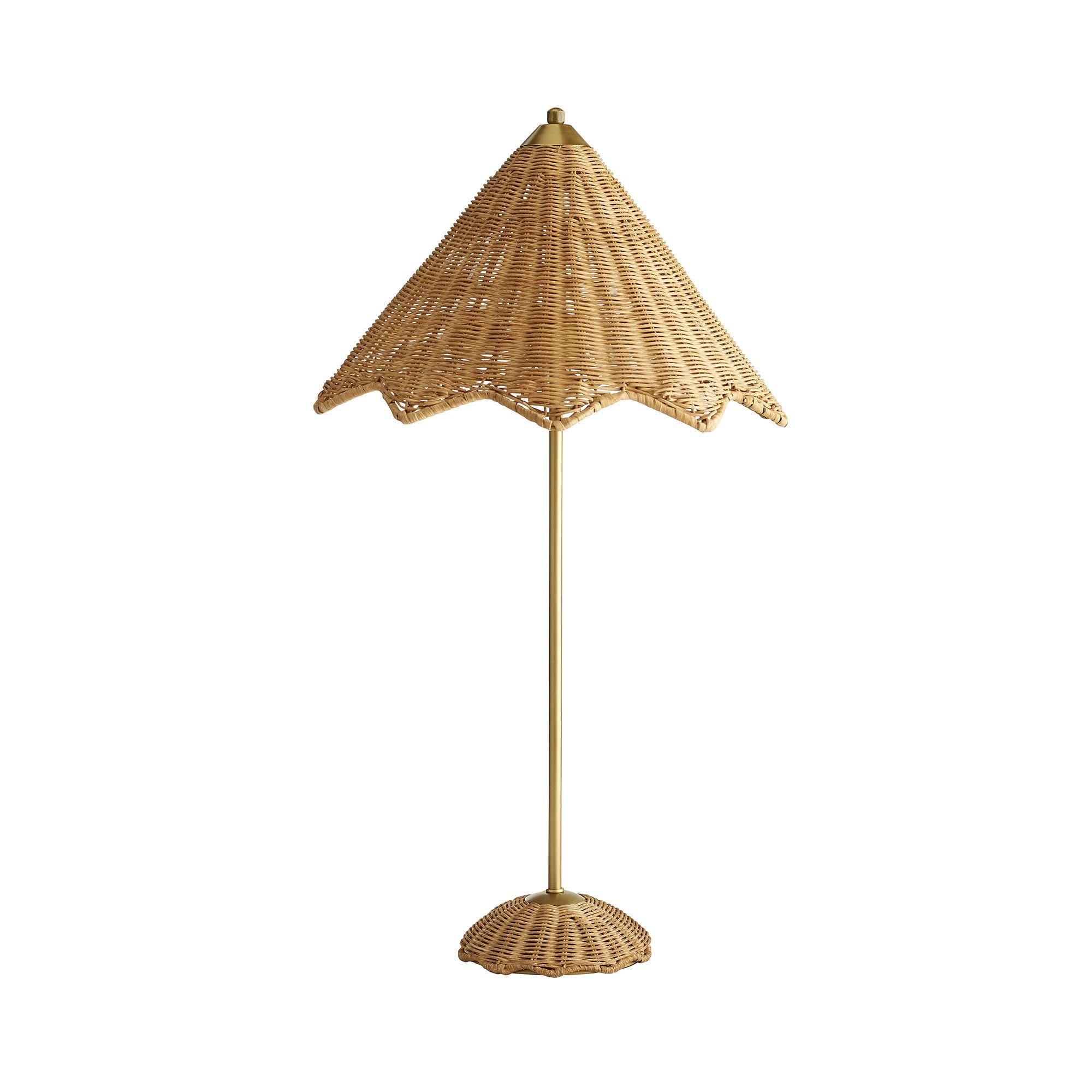 Smeltend Stereotype dwaas DC49018 - Parasol Lamp - Natural Rattan, Antique Brass