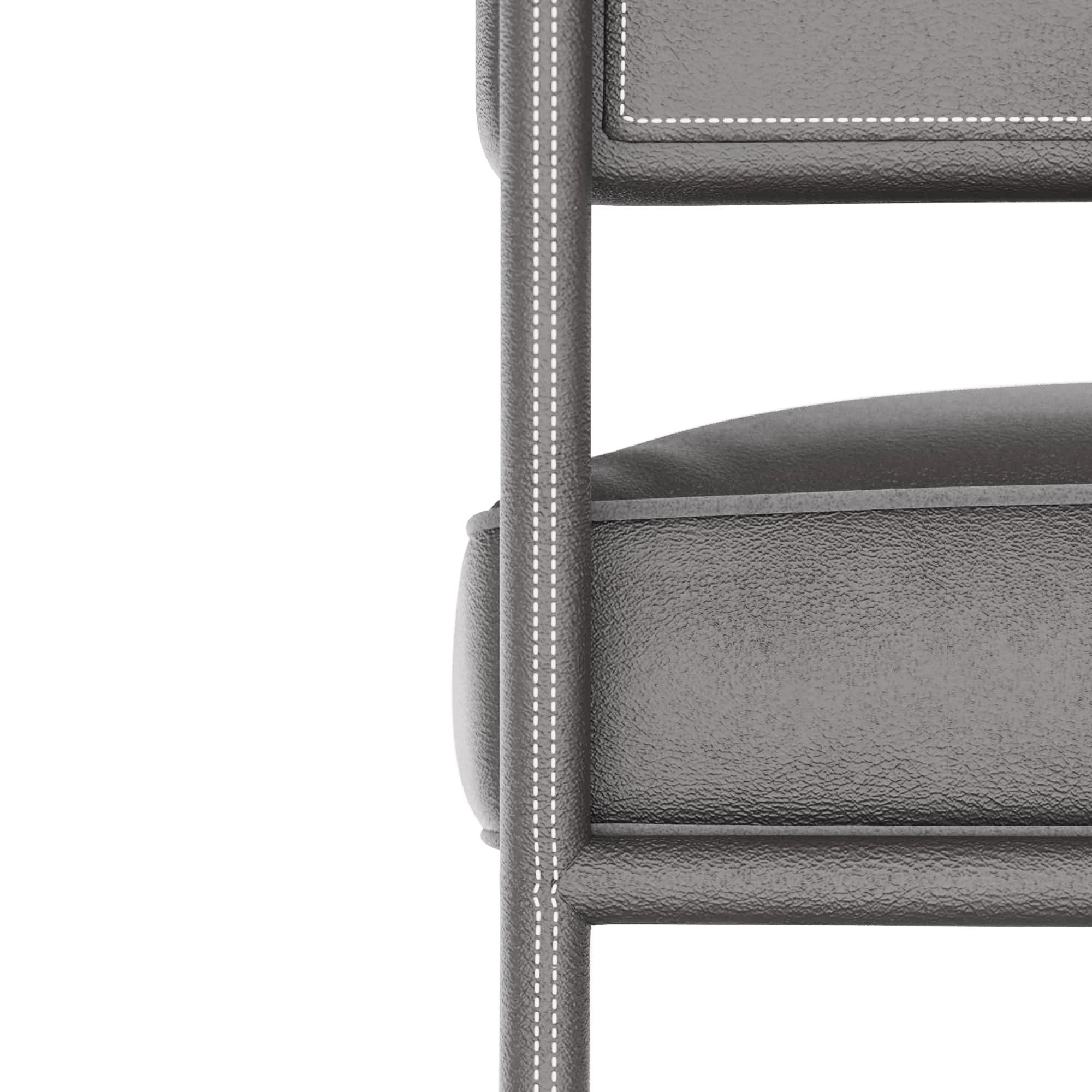 FSI02 - Topanga Bar Stool - Dim Gray Leather