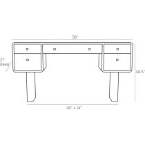 5763 Saylor Desk Product Line Drawing