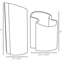 AVC08 Xyla Vases, Set of 2 Product Line Drawing