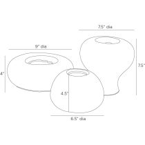 AVC12 Dandy Vases, Set of 3 Product Line Drawing