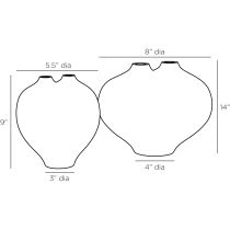AVE04 Yeli Sculptures, Set of 2 Product Line Drawing
