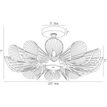 DFI06 Francesca Flush Mount Product Line Drawing