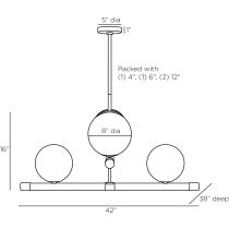 DLC01 Yates Chandelier Product Line Drawing