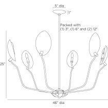 DLI04 Flores Chandelier Product Line Drawing