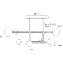 DRC09 Erica Linear Chandelier Product Line Drawing