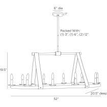 DRI02 Englewood Linear Chandelier Product Line Drawing