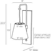DWC20 Benin Sconce Product Line Drawing