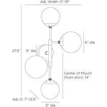 DWC35 Christelle Sconce Product Line Drawing