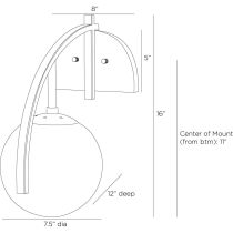 DWC36 Dipper Sconce Product Line Drawing