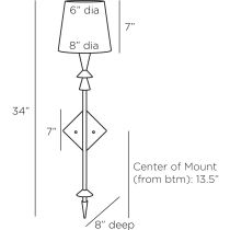 DWI12 Anton Sconce Product Line Drawing
