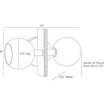 DWI19 Chamberlin Sconce Product Line Drawing