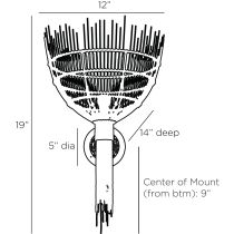 DWS03 Abitha Sconce Product Line Drawing