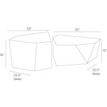 FCS12 Drover Outdoor Cocktail Tables, Set of 2 Product Line Drawing