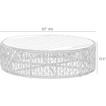 FCS17 Hugo Outdoor Coffee Table Product Line Drawing