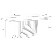 FDS10 Crockett Dining Table Product Line Drawing
