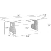 FDS12 Delrio Outdoor Dining Table Product Line Drawing