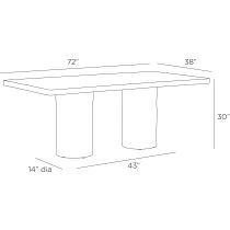 FDS15 Gemini Outdoor Dining Table Product Line Drawing