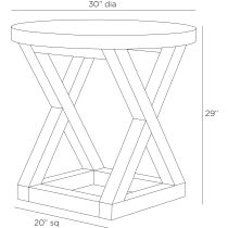 FES12 Greer End Table Product Line Drawing