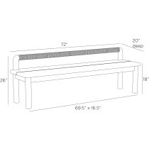 FHS05 Escape Outdoor Bench Product Line Drawing
