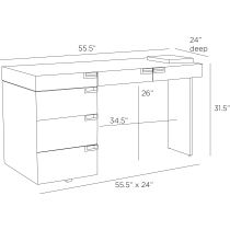 FKS05 Carmichael Desk Product Line Drawing