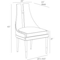 FRI16 Crowley Dining Chair Product Line Drawing