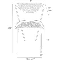 FRI23 Fletcher Dining Chair Product Line Drawing