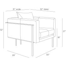 FRI26 Giroud Lounge Chair Product Line Drawing