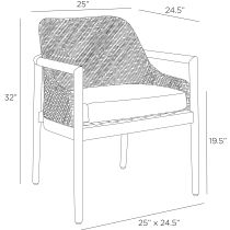 FRS14 Chilton Outdoor Dining Chair Product Line Drawing