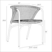 FRS15 Enzo Outdoor Dining Chair Product Line Drawing