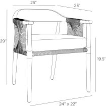FRS16 Estes Outdoor Dining Chair Product Line Drawing