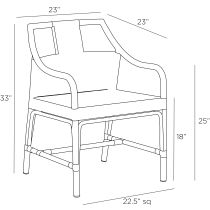 FRS19 Newton Outdoor Dining Chair Product Line Drawing