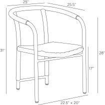 FRS20 Feller Outdoor Dining Chair Product Line Drawing