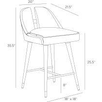 FSI11 Crowley Counter Stool Product Line Drawing