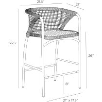 FSS01 Enzo Outdoor Counter Stool Product Line Drawing