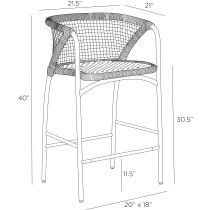 FSS02 Enzo Outdoor Bar Stool Product Line Drawing