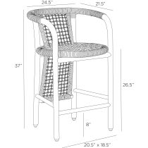 FSS03 Chapman Outdoor Counter Stool Product Line Drawing