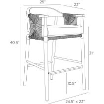 FSS05 Estes Outdoor Bar Stool Product Line Drawing