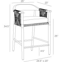 FSS06 Estes Outdoor Counter Stool Product Line Drawing