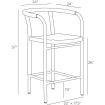 FSS07 Feller Outdoor Counter Stool Product Line Drawing