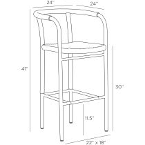 FSS08 Feller Outdoor Bar Stool Product Line Drawing