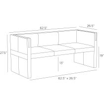 FTI01 Donovan Settee Product Line Drawing