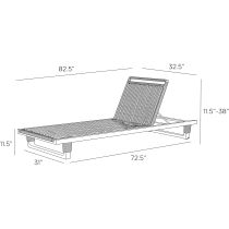 FTS01 Daytona Outdoor Chaise Product Line Drawing