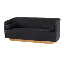 FTU05 Huxley Sofa Noir Leather White Oyster Angle 2 View