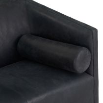 FTU05 Huxley Sofa Noir Leather White Oyster Back Angle View