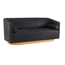 FTU05 Huxley Sofa Noir Leather White Oyster 