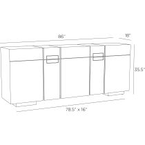 FZS12 Lafayette Credenza Product Line Drawing