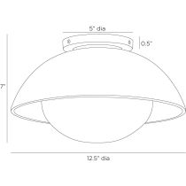 GADFC01 Glaze Small Flush Mount Product Line Drawing